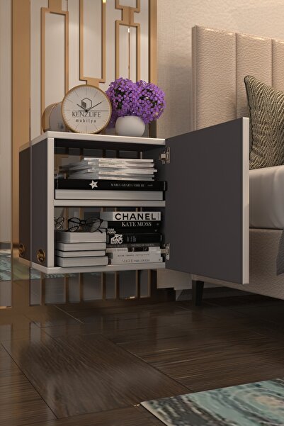 Kenzlife Komodin Susanin Gri 39*39*20 Banyo Ecza Mutfak Dolabı(M)Kapaklı Arka...