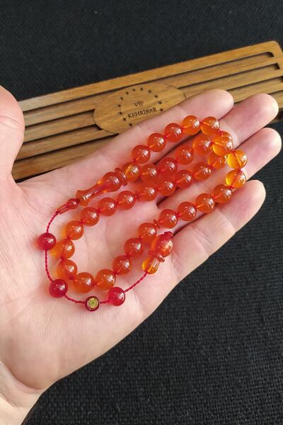 Vip Kehribar 10x10 Mm Mesut Elma Usta Işçilikli Yemen Zar Kehribar Tesbih Imzalı Sistemli Tespih Ahşap Kutulu