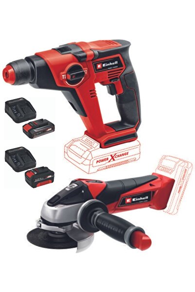 Einhell Te-hd 18/12 Akülü Vidalama Matkap Te-ag 18/115 Akülü Avuç Taşlama 2.5ah-4.0ah Çift Akülü Set