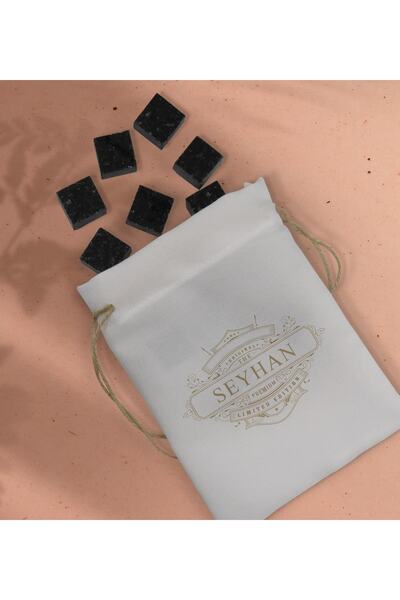 Bk Gift Gift Kişiye Özel Isimli Özel Kesesinde 12’li Doğal Granit Viski Soğut...