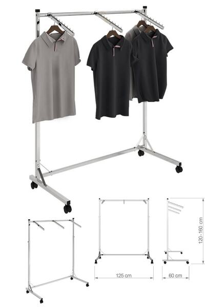 Manken İstanbul 3 Askılıklı Kromaj Kaplı Orta Stand Konfeksiyon Standı Askılık