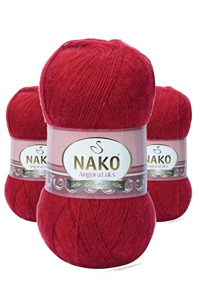 NAKO ليتاتريند 1 قطعة خيط أنجورا فاخر للحياكة اليدوية أحمر داكن 1175