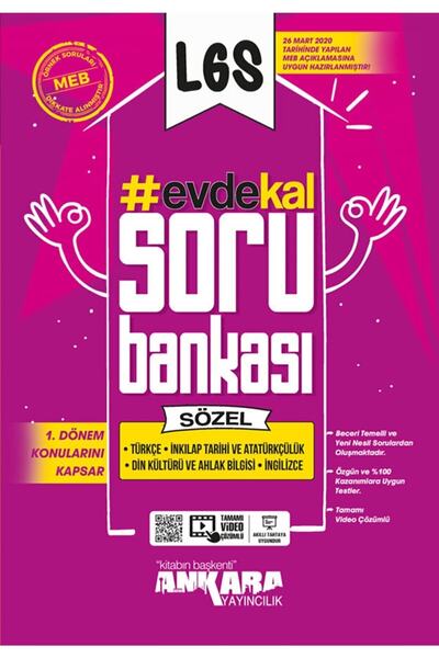 Ankara Yayıncılık LGS 1. Dönem Evde Kal Sözel Soru Bankası / Kolektif / Ankar...