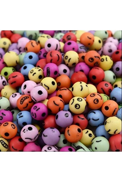 Caglar Accessories 100 τμχ Emoji Ball Beads Μικτές πολύχρωμες πλαστικές χάντρες