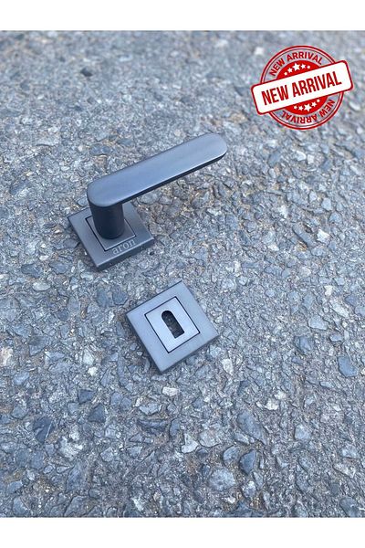 ARON Sofuoğlu Stainless Lux Barbaros (MATT ANTHRACITE) Square Rosette (ROOM) Door Handle Aluminum / Steel