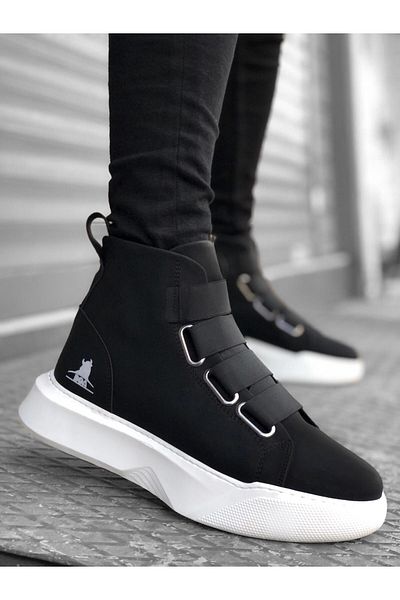 BOA High Sole Men's Black Sports Boots - Ba0142 Banded