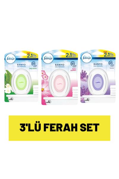 Febreze Hava Ferahlatıcı Banyo Oda Kokusu Dağ Esintisi, Bahar Çiçekler, Lavan...