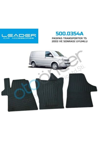 gürler oto kılıf ve aksesuar Volkswagen Transporter T5-t6 Paspas Kauçuk Araca Özel 2003 Ve Sonrası Siyah