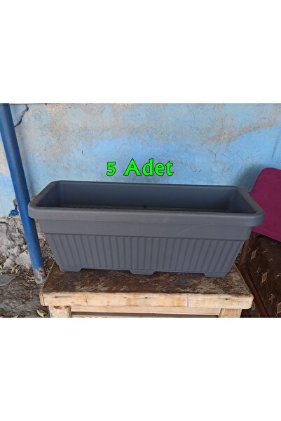 SERİNOVA 3 Adet Kemer Bahçe Saksı 22 Litre No-2 61x26cm Antrasit