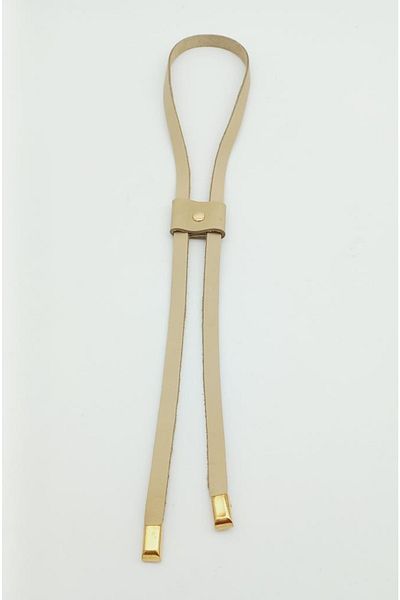 angel çanta aksesuar Raw (natural) Genuine Leather Drawstring Light Gold Metal