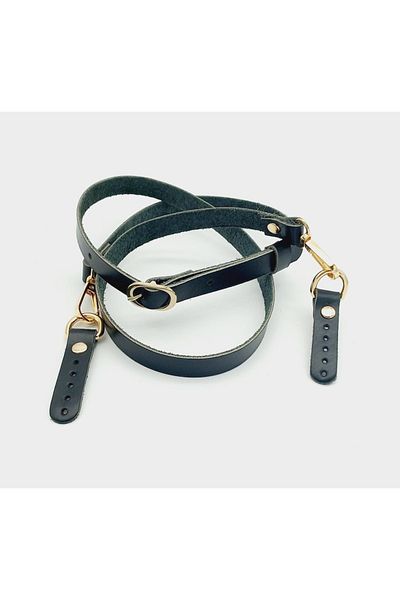 angel çanta aksesuar 130X1.5 cm Black Real Leather Light Gold Buckle Bag Handle
