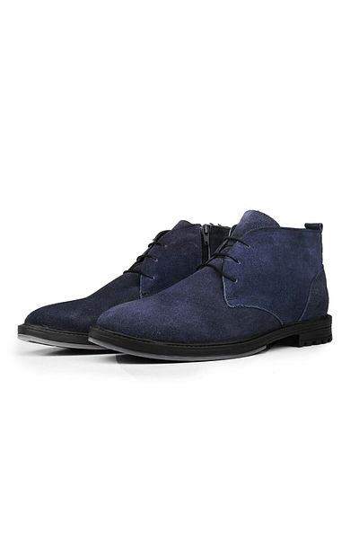 Ducavelli Nottingham Genuine Leather Non-Slip Sole Lace-up Zippered Chelsea Daily Boots