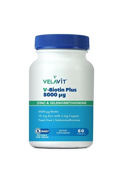 Velavit V-biotin Plus 5000mcg Takviye Edici Gıda 60 Tablet
