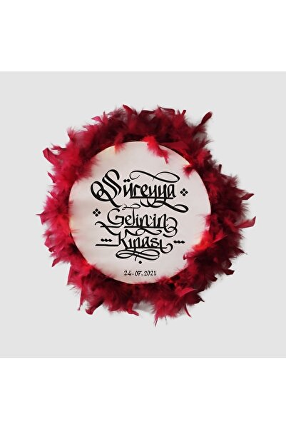 Evsay Isme Özel Deri Tef Kına Tefi Otrişli Süslenmiş Gelin Tefi 30 Cm Vurmalı Çalgı Müzik Aleti Def