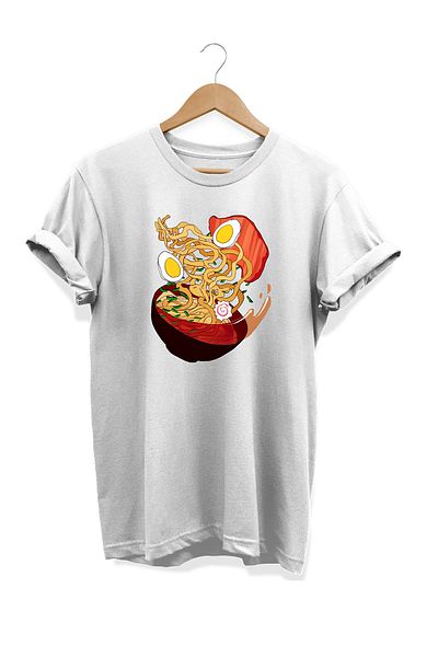 remonz Μπλουζάκι με στάμπα Ramen Series Food 100% Cotton Plus Size