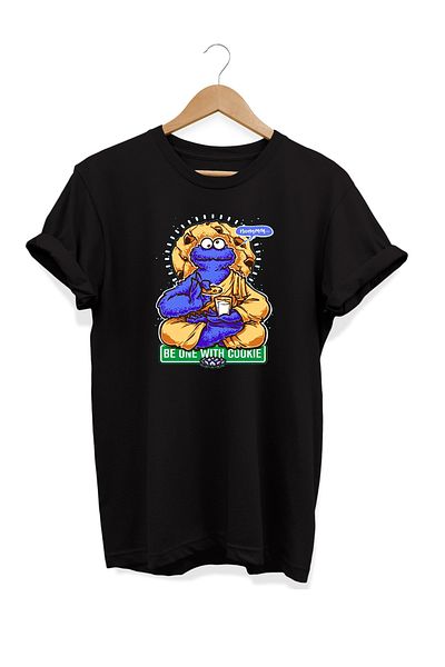remonz Μπλουζάκι με στάμπα της σειράς Food Cookie Monster από 100% βαμβάκι σε μεγάλο μέγεθος
