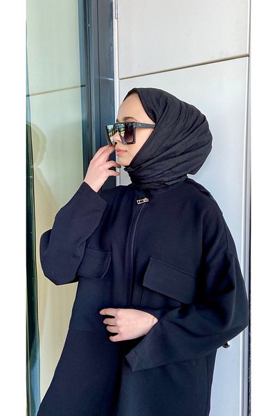 hijabchi Μπαμπού Kraş Σάλι Μαύρο Bamboo Krash Σάλι Μαύρο