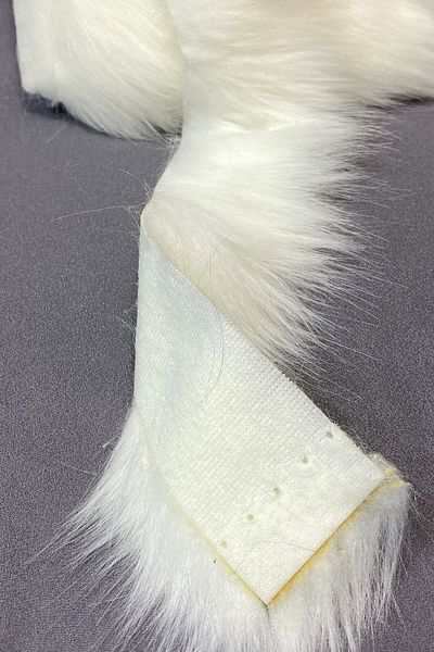 Hobigram White Artificial Plush Strip Faux Fur – Tulle, Stylish Design, Women's Accessory – Tulle