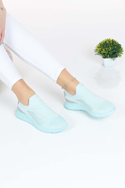 MORENİCA Зелений - Новий сезон жіночі кросівки без шнурків з трикотажу