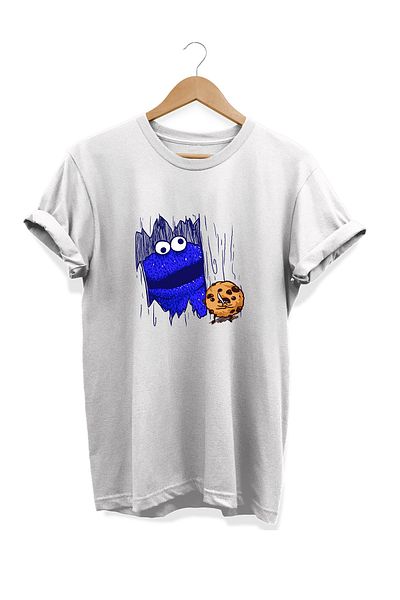 remonz Μπλουζάκι με στάμπα της σειράς Food Cookie Monster από 100% βαμβάκι σε μεγάλο μέγεθος