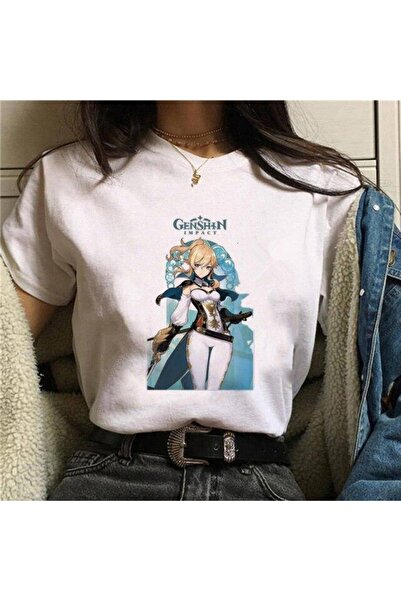 GALASHOP تي شيرت أنيمي Ganyu Keqing بأكمام قصيرة موديل H53