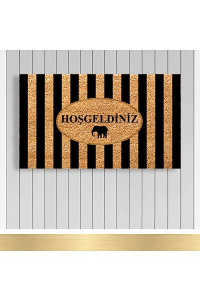 Paspashello , Design Koko Door Mat / PVC Base / Model; Elephant - Welcome