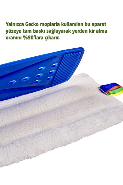 Ermop Gecko Profesyonel Sistem Yedek Gecko Aparat Mop Mavi 40 Cm Yüzey Temizliği Mop Yıkama