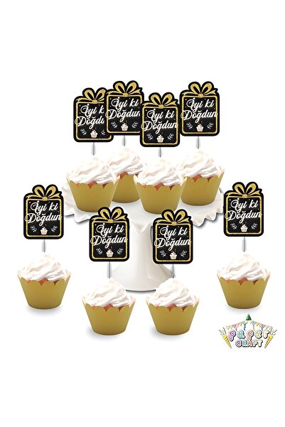 My Paper Craft 8 عبوات من أعواد أسنان إيفا ديلوكس اللامعة باللون الذهبي لعيد ...