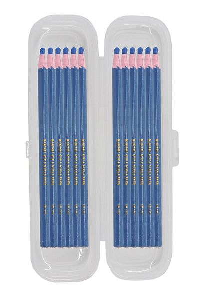 ekoset String Pen, Grease Waxed Pen, China Marker Blue 12 Pieces