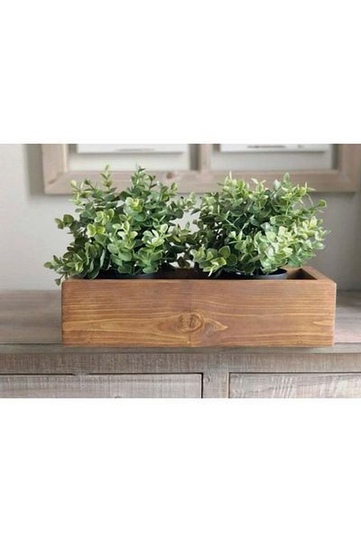 PAKÇAM KERESTE Wooden Flower Pot Succulent Cactus or Organizer Multi-Purpose Box 30X8 Height 10
