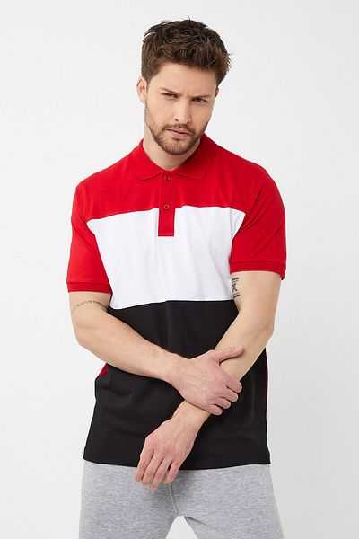 AMAZING CRASH Men's Polo Neck Three Colors Slim Fit T-shirt