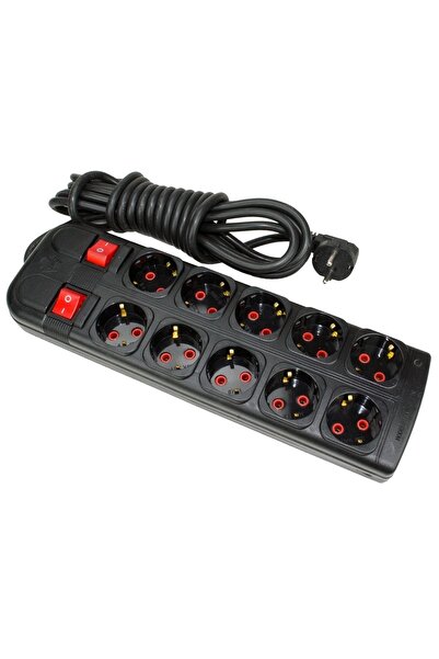 Hobimtek Sistem 2000 10lu Grup Priz 2 Metre 5+5 Anahtarlı Bağımsız Akımlı 10’...