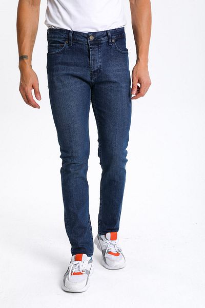 DİFRANSEL Ανδρικό μπλε Slim Fit Skinny Leg Casual Jean τζιν παντελόνι