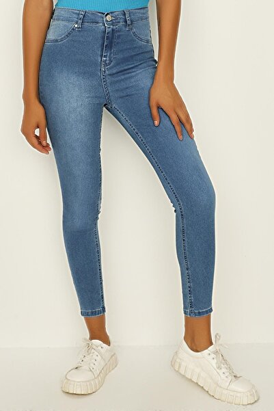 Select Moda Жіночі світло-блакитні брюки зі високою талією