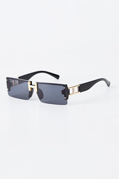 Kapin Hernia Dikdörtgen Tasarım Güneş Gözlüğü - Siyah Cam