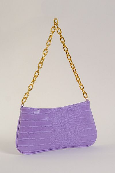Çantacımstore Women's Chain Crocodile Shoulder Bag Lilac