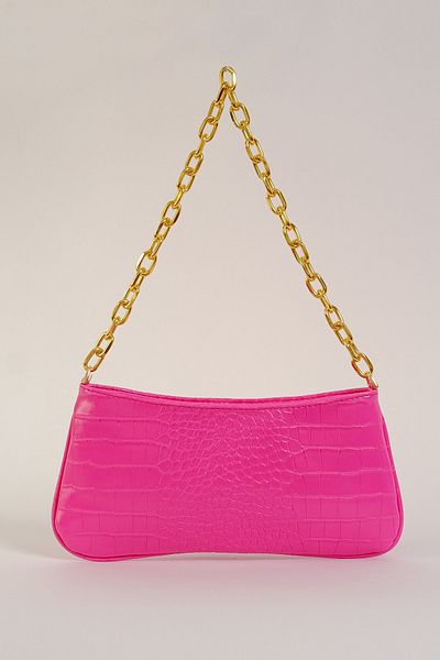 Çantacımstore Women's Chain Crocodile Shoulder Bag Pink