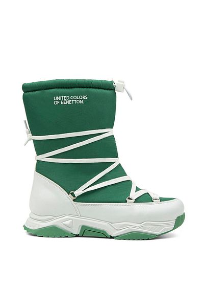 Benetton BN-30392 Γυναικείες Μπότες Πράσινο-Λευκό