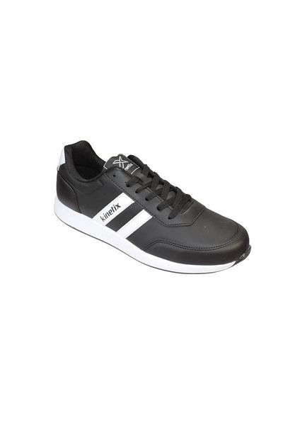 Kinetix Men's Black and White Double Striped Sports Walking Shoes