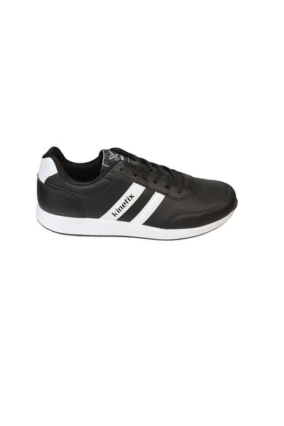 Kinetix Men's Black and White Double Striped Sports Walking Shoes
