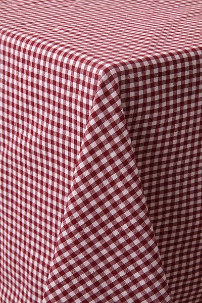 Softest Piti Checkered Claret Red Tablecloth Cotton, Authentic Table Cloth, Picnic Cloth