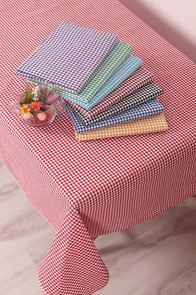 Softest Piti Checkered Claret Red Tablecloth Cotton, Authentic Table Cloth, Picnic Cloth