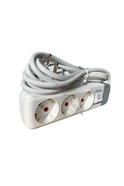 ATAELEKTRONİK 3 طريقة 3 منفذ الثلاثي 2 متر المجموعة المحلية زرر كابل كهربائي المقبس مع التبديل لسخان Kumtel