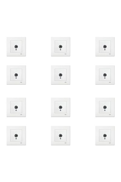 Tamer Elektrik Viko Karre White Satellite Plug Socket with F Connector Ended Frame Included 12 Pieces90967009