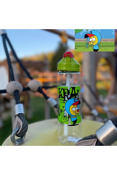 Gıpta Kral Şakir Fans Patterned-piped Tritan Water Bottle 630 Cc Green