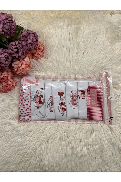 Berrak 11444 Red Patterned 7-Piece Colorful Panties
