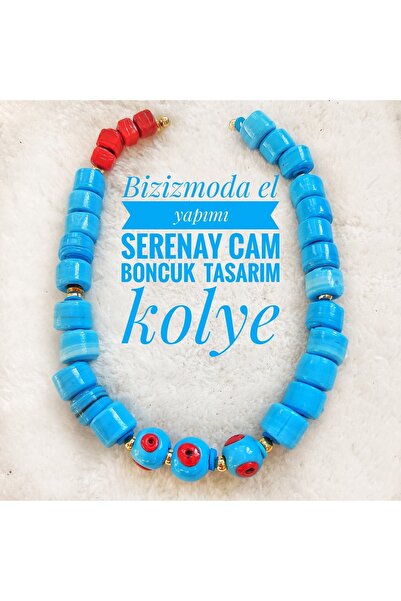 bizizmoda قلادة خرز بودروم من الخرز الزجاجي من سيريناي