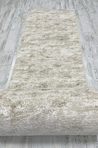 ELVİRAHOME Elvira Home Emboss Saltanat Cream Four Seasons Washable Non-Slip Base Cutting Mat