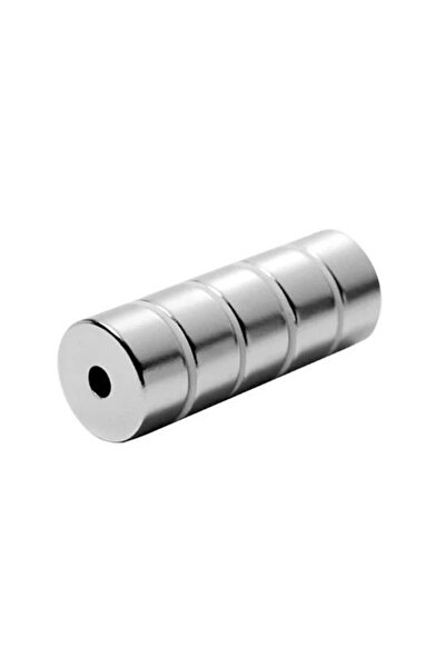 Mıknatıs AVM Ø23x6x10 Mm - Delikli Neodyum Güçlü Mıknatıs (1 Adet)