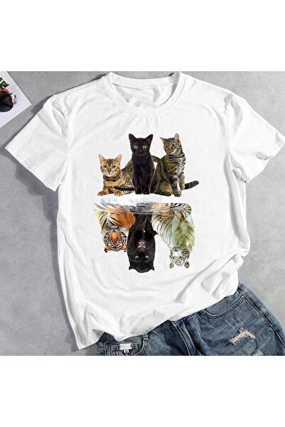 GALASHOP Kedi Panda Köpek 3d Baskılı Tişört Model55